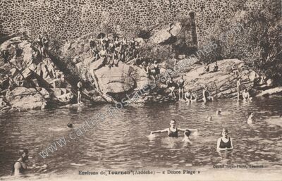 Carte postale ancienne Douce Plage — Tournon-sur-Rhône (Ardèche)