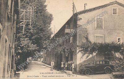 Carte postale ancienne Hôtel Coste - Tout confort moderne — Valgorge (Ardèche)