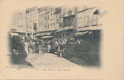Carte postale ancienne Rue Droite — Les Vans (Ardèche)