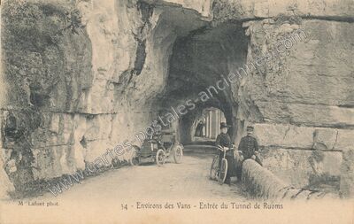 Carte postale ancienne Tunnel de Ruoms — Ruoms (Ardèche)