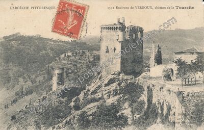 Carte postale ancienne Chateau de la Tourette — Vernoux-en-Vivarais (Ardèche)