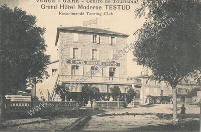 Carte postale ancienne Grand Hôtel Moderne — Vogüé (Ardèche)