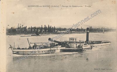 Carte postale ancienne Passage du Remorqueur "France — La Voulte-sur-Rhône (Ardèche)