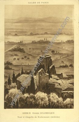 Carte postale ancienne Tour et Chapelle de Rochemaure — Rochemaure (Ardèche)