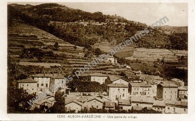 Carte postale ancienne Une partie du village — Albon-d'Ardèche (Ardèche)