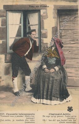 Carte postale ancienne Causerie — Non Localisée (Ariège)