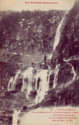 Carte postale ancienne La Grande Cascade d'Arse — Aulus-les-Bains (Ariège)