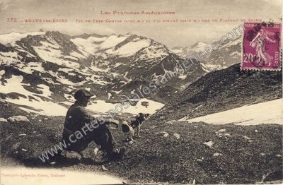 Carte postale ancienne Les Pyrénées Ariégeoises - Pic de Trés-Comtes et Pic d'Aubé vus du Plateau de Salrix — Aulus-les-Bains (Ariège)