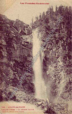 Carte postale ancienne Cascade d'Arse — Aulus-les-Bains (Ariège)