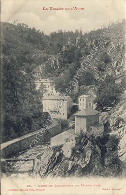Carte postale ancienne Bains de Carcanières et Escouloubre — Carcanières (Ariège)