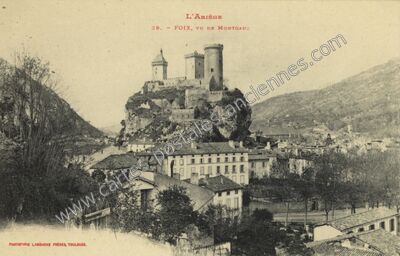 Carte postale ancienne Vu de Montgaug — Foix (Ariège)