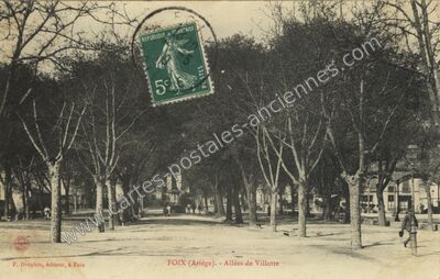 Carte postale ancienne Allées de Villotte — Foix (Ariège)