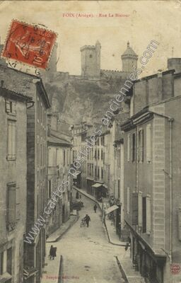 Carte postale ancienne Rue La Bistour — Foix (Ariège)