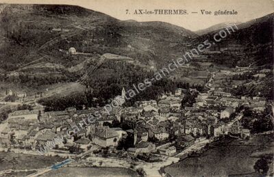 Carte postale ancienne Vue générale — Ax-les-Thermes (Ariège)