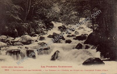 Carte postale ancienne Torrent de l'Oriege — Orlu (Ariège)