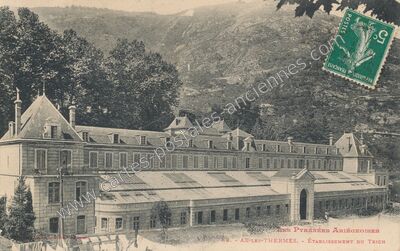 Carte postale ancienne Établissement du Teich — Ax-les-Thermes (Ariège)