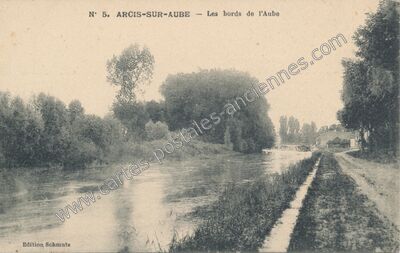 Carte postale ancienne Les bords de l'Aube — Arcis-sur-Aube (Aube)
