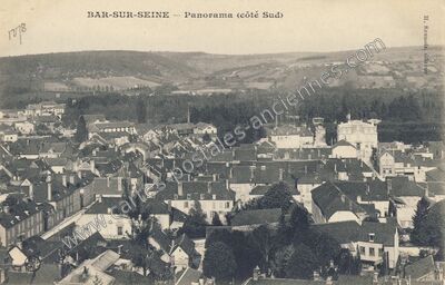 Carte postale ancienne Panorama (côté Sud) — Bar-sur-Seine (Aube)