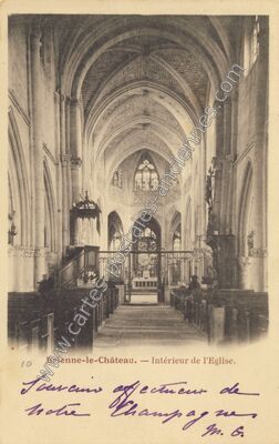 Carte postale ancienne Intérieur de l'Eglise — Brienne-le-Château (Aube)