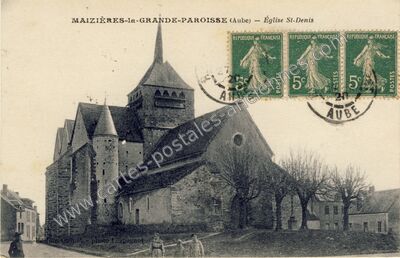 Carte postale ancienne Église St-Denis — Maizières-la-Grande-Paroisse (Aube)