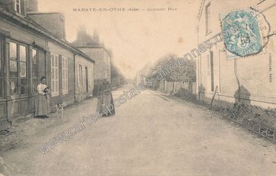 Carte postale ancienne Grande Rue — Maraye-en-Othe (Aube)