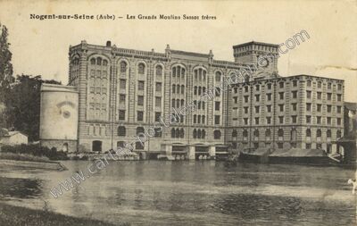 Carte postale ancienne Les Grands Moulins Sassot frères — Nogent-sur-Seine (Aube)
