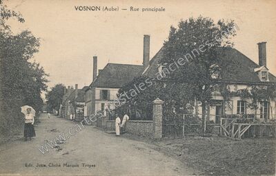 Carte postale ancienne Rue principale — Vosnon (Aube)