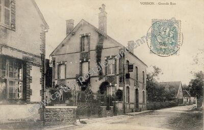 Carte postale ancienne Grande Rue — Vosnon (Aube)