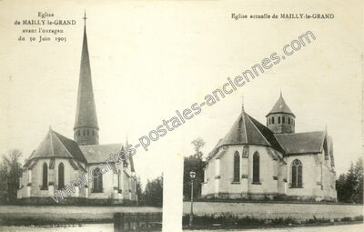 Carte postale ancienne Mailly le Grand — Mailly-le-Camp (Aube)