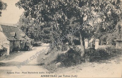 Carte postale ancienne Epicerie Fizes - Photo Bachellerie Aubin. Avégron — Ambeyrac (Aveyron)
