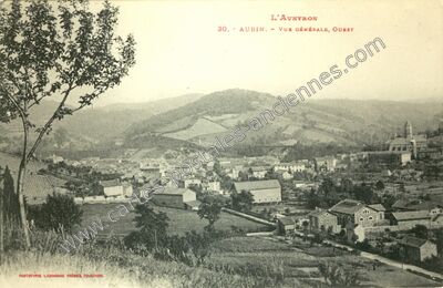 Carte postale ancienne Vue Générale, Ouest — Aubin (Aveyron)