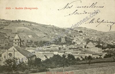 Carte postale ancienne Aubin — Aubin (Aveyron)