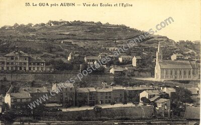 Carte postale ancienne Le Gua — Aubin (Aveyron)