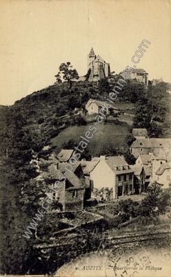 Carte postale ancienne Quartier de la Planque — Auzits (Aveyron)