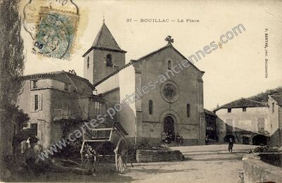 Carte postale ancienne La Place — Bouillac (Aveyron)