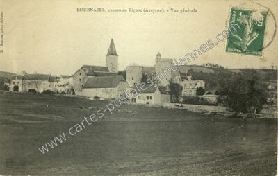 Carte postale ancienne Vue générale — Bournazel (Aveyron)