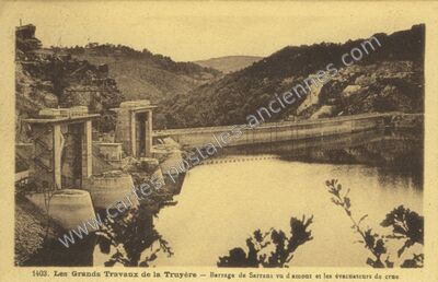 Carte postale ancienne Barrage de Sarrans — Brommat (Aveyron)