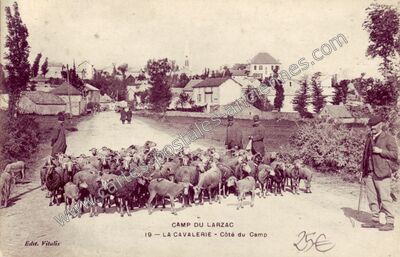 Carte postale ancienne Camp du Larzac — La Cavalerie (Aveyron)