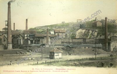 Carte postale ancienne Puits de Campagnac — Cransac (Aveyron)