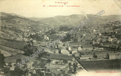 Carte postale ancienne DECAZEVILLE. - VUE GÉNÉRALE — Decazeville (Aveyron)