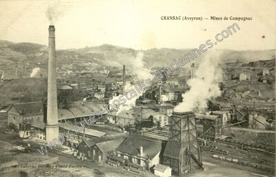 Carte postale ancienne Mines de Campagnac — Cransac (Aveyron)