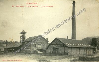 Carte postale ancienne Puits Decazes - Vue d'ensemble — Cransac (Aveyron)