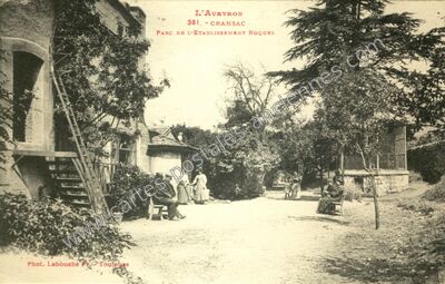Carte postale ancienne Parc de l'Établissement Roques — Cransac (Aveyron)