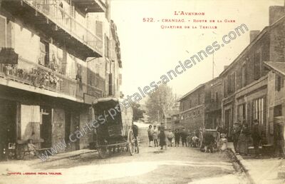 Carte postale ancienne Route de la Gare, Quartier de la Treille — Cransac (Aveyron)