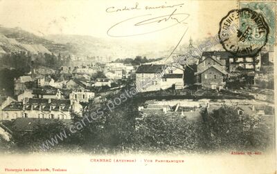Carte postale ancienne Vue Panoramique — Cransac (Aveyron)