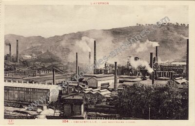 Carte postale ancienne Les Nouvelles Usines — Decazeville (Aveyron)