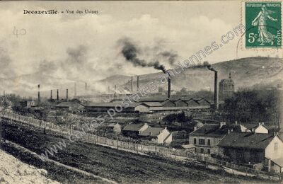 Carte postale ancienne Vue des Usines — Decazeville (Aveyron)