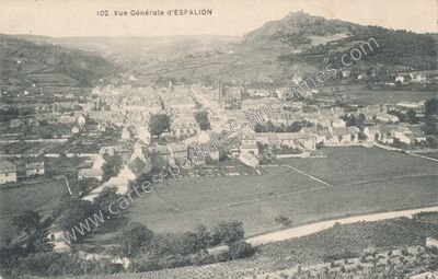Carte postale ancienne Vue Générale — Espalion (Aveyron)
