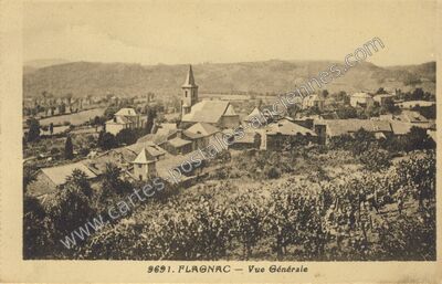 Carte postale ancienne Vue Générale — Flagnac (Aveyron)