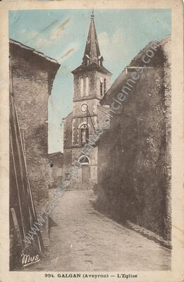 Carte postale ancienne L'Eglise — Galgan (Aveyron)